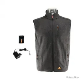 ALPENHEAT gilet chauffante FIRE PERFORMANCE tissus polaire tricoté noir