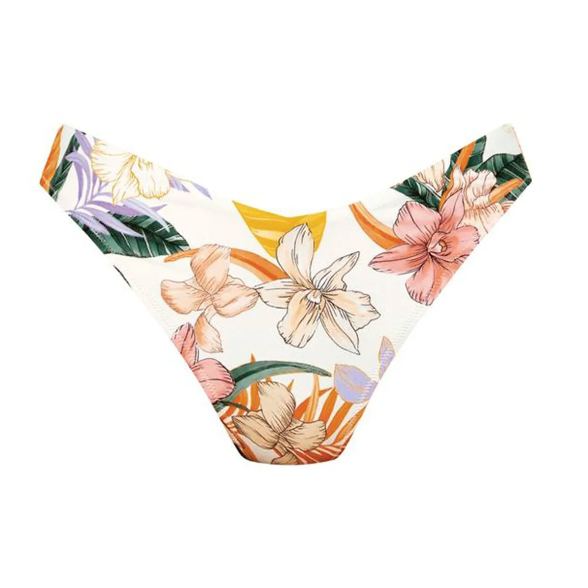 Bas de maillot floral échancrure en V Brenda pearl Rosa Faia