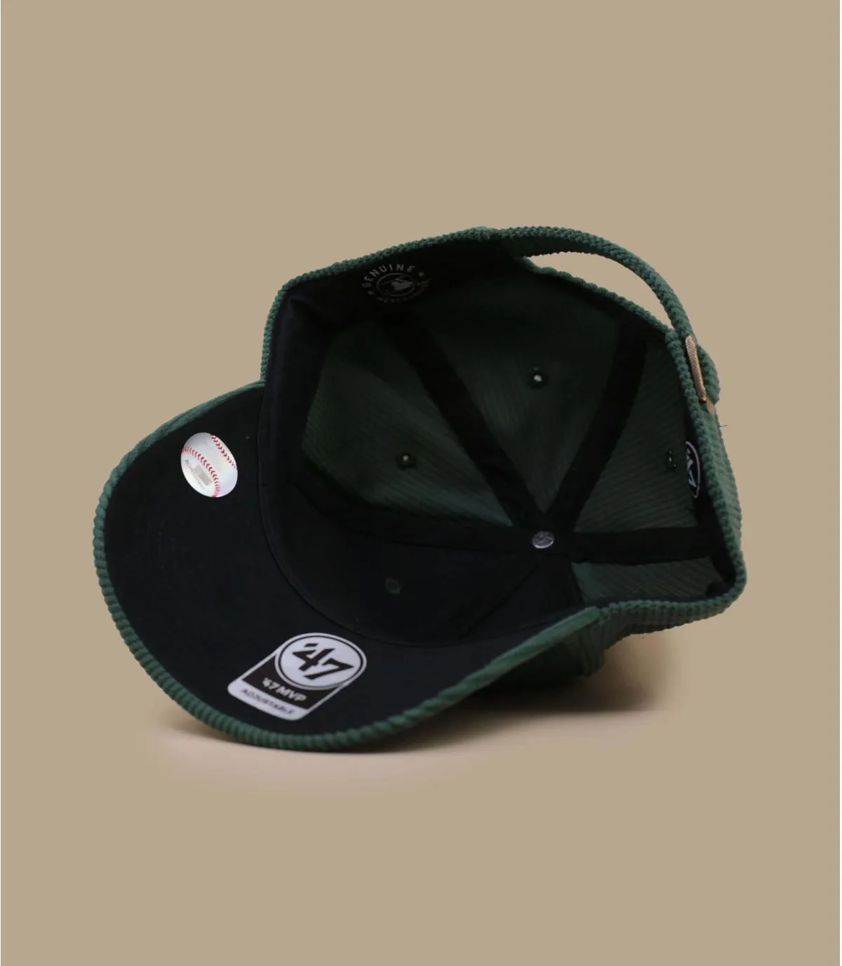 Casquette baseball Oakland athletic verte - Casquette MVP Thick Cord Athletics dark green 47 Brand : Headict