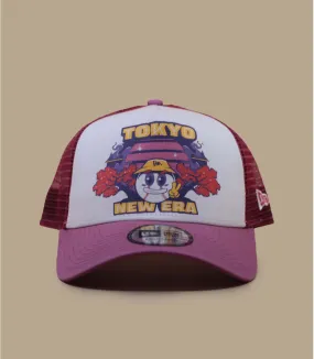 Casquette trucker rose imprimé tokyo - Casquette  Graphic Print Trucker New Era New Era : Headict