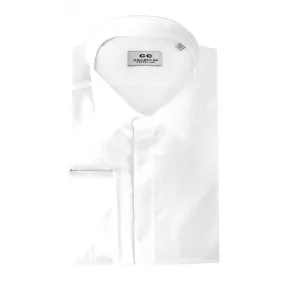 Chemise cérémonie homme en coton blanche, col cassé, Corneliani