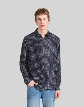 Chemise SLIM marine LENZING™ ECOVERO™ motif pois Homme