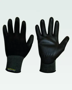 Gants Couverts de PU avec Dos en Polyester Noir : Confort et Élégance