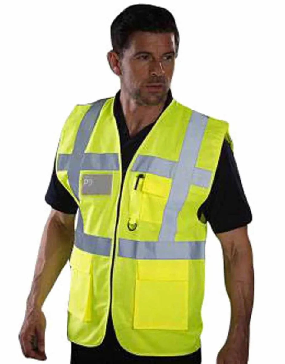 Gilet de sécurité zippé - haute visibilité  - jaune fluo - HVW801 