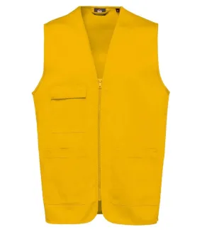 Gilet multipoches léger sans manches - Unisexe - WK608 - jaune