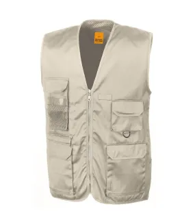 Gilet safari homme brun-beige WORK-GUARD by Result