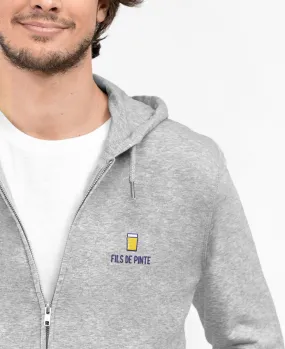 Hoodie zippé homme Fils de pinte (brodé)