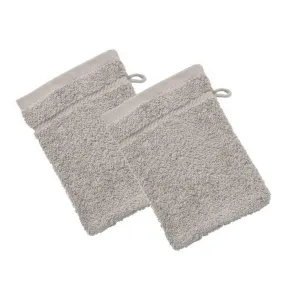 Lot de 2 gants de toilette Gris galet en Coton CLAIRE  | 3 Suisses