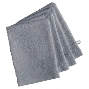 Lot de 4 gants de toilette coton 420 gm² Bleu Orage  | 3 Suisses