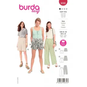 Patron pantalon palazzo femme - Burda n°6008