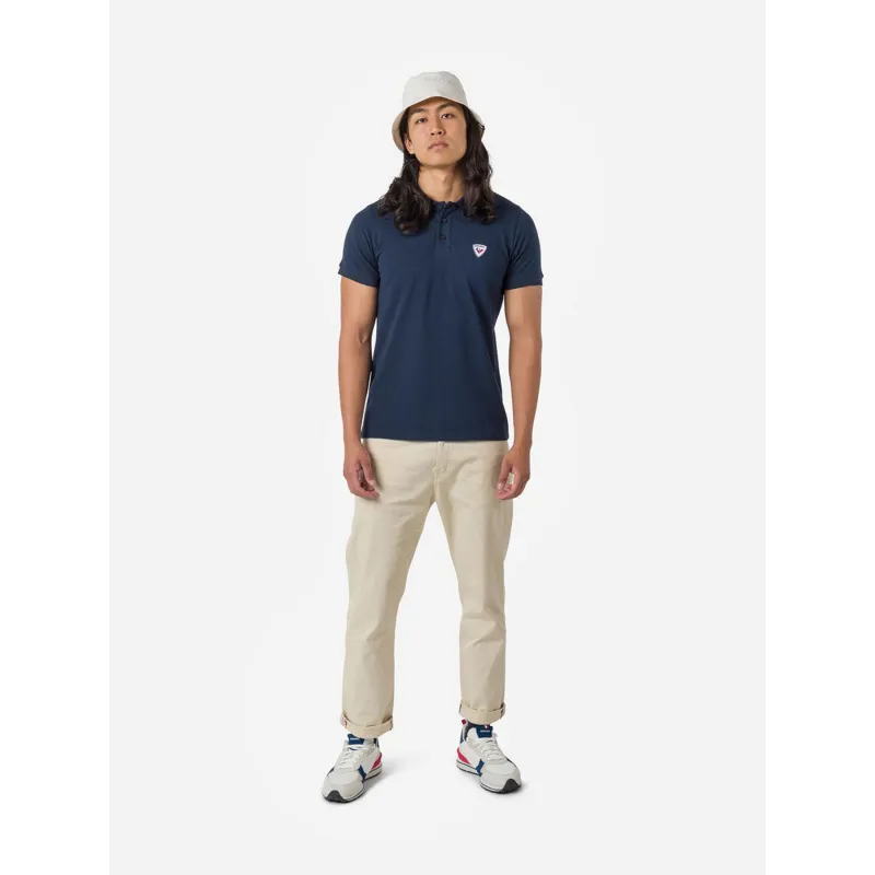 Polo uni logo bleu marine homme - Rossignol | wimod