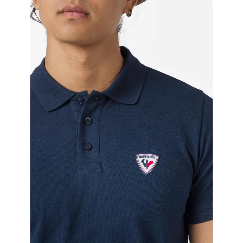 Polo uni logo bleu marine homme - Rossignol | wimod