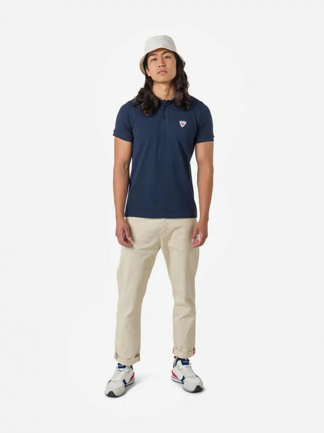 Polo uni logo bleu marine homme - Rossignol | wimod