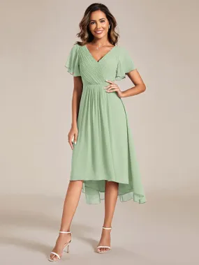 Robe d'invité de mariage chic à col en V